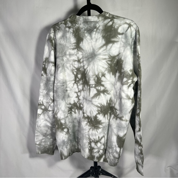 Guess Mens Liam Tie-Dye Sweater Knitted Sweater - Color Olive - Size Large - Picture 2 of 7